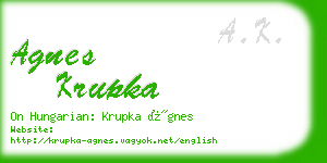 agnes krupka business card